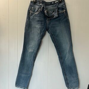 Miss Me Blue Skinny Jeans with Authentic Fade